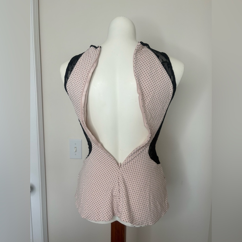 Guess Women's Sleeveless Top Pink Black XS Lace - Picture 5 of 6